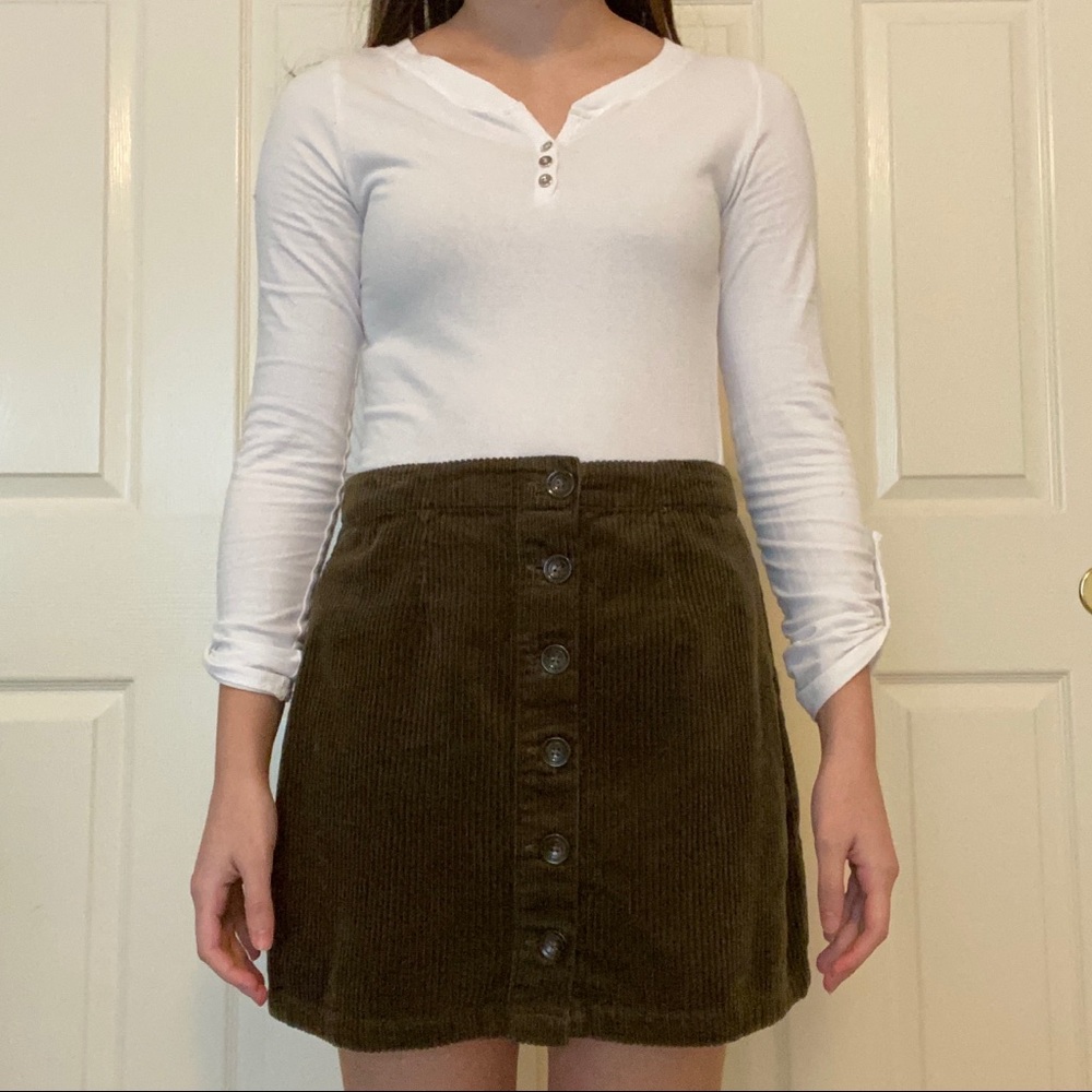 Green Corduroy Skirt
